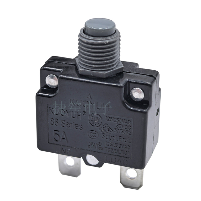 KUOYUH 88 Series 5A125/250VAC 32VDC Circuit Breaker Current Overload Protection Switch for Power Strip and Equipment
