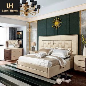 Di lusso mobili camera da <span class=keywords><strong>letto</strong></span> in legno con cornice in pelle king size set camera da <span class=keywords><strong>letto</strong></span> moderna di lusso bianco di alta testiera doppia tipo formato <span class=keywords><strong>letto</strong></span> - Product Image 4