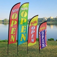 Drapeau plume transfrontalier en gros, design goutte d'eau court, bannière publicitaire pour extérieur, magasin de détail, camion de restauration - MAINTENANT DISPONIBLE