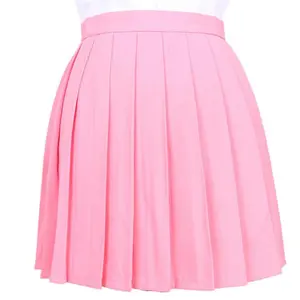 Pure Color High Waist Falda Plisada Korean Harajuku Clothing Ladies Tennis Skirt Casual Macarons Pleated Skirt Women