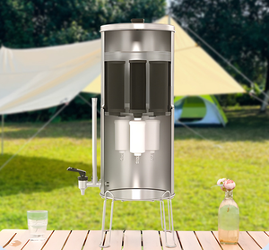 Système de filtration d'eau par gravité NSF, 11 L, 3 gallons, système de comptoir en acier inoxydable avec 2 filtres en céramique, filtres lavables - Product Image 3