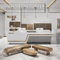 Comptoir de réception en bois moderne, comptoir de caisse pour salons de beauté, hôtels, bureaux, cliniques, magasins de détail, mobilier commercial