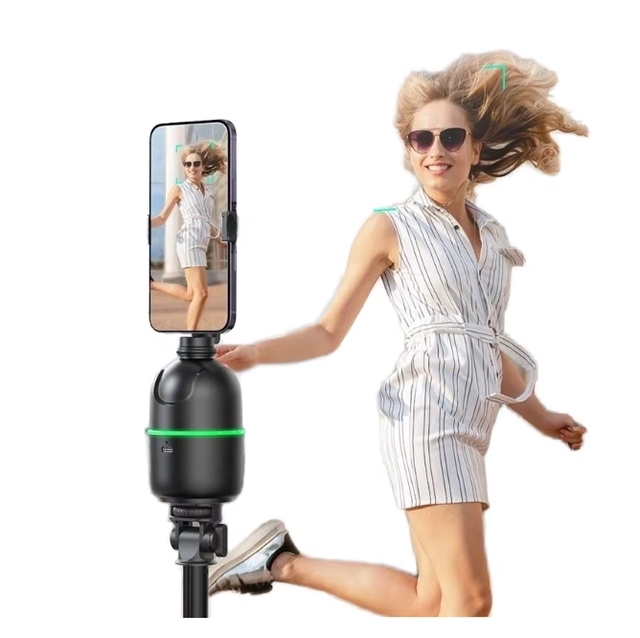 AI Smart Auto Face Tracking Phone Holder 360° Rotation No APP Required Foldable Gimbal Stabilizer for Live Streaming/Vlog