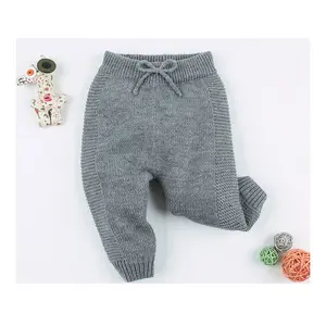 Oem/Odm Custom 100% Katoen Vrije Tijd Comfortabele Baby Gebreide Broek En Baby Gebreide Effen Broek