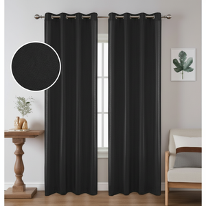 Commercio all'ingrosso 140x228cm nero poliestere tende con 8 occhielli 46 set Per scatola Per decorazioni Per la casa mantovane - Product Image 1