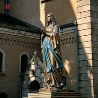 Statues de la Vierge Marie grandeur nature en bronze, figurines religieuses chrétiennes pour l'extérieur, décoration de la maison, HADUN