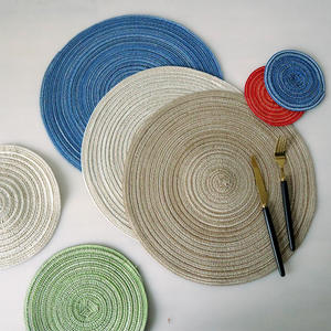 Sets de table ronds en PP de style nordique, couleur unie, isolants thermiques, pour usage domestique, lavables en machine - Product Image 5