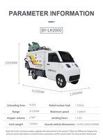 Vente directe usine : Camion compacteur de déchets sanitaires électrique zéro émission BY-LH2000 avec système de levage hydraulique et certificat CE