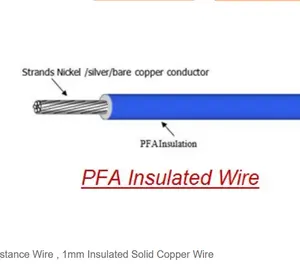 PTFE FEP अछूता प्रतिरोध तार, 1mm अछूता ठोस तांबे के तार