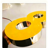 Letras de Canal LED de Acero Inoxidable Personalizadas, Iluminación 3D, Tiras LED Publicitarias, Alimentación por Batería/Enchufe, Letrero con Logotipo para Fachada de Tienda