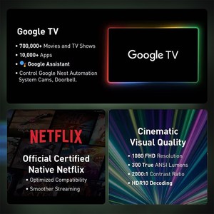 Nuevo Proyector Topleo Certificado <span class=keywords><strong>Netflix</strong></span> Google TV 1080P FHD Dolby Audio LED LCD Cine en Casa Inteligente Proyector de Cine Profesional - Product Image 3
