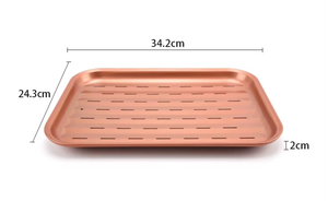 <span class=keywords><strong>Bandeja</strong></span> rectangular antiadherente de acero al carbono, parrilla para <span class=keywords><strong>barbacoa</strong></span>, 34cm, color negro - Product Image 3