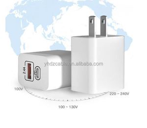 อะแดปเตอร์ชาร์จโทรศัพท์มือถือแบบพกพา 2.4A USB+PD ช่องเสียบ Type-C+USB สำหรับ iPhone 11 12 13 14 15 - Product Image 1