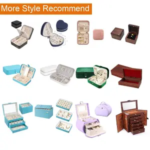 Amazon caixa de joias portátil personalizada, venda quente de pequena caixa de joias portátil, logotipo personalizado, colar de veludo, brincos, caixa de armazenamento de joias