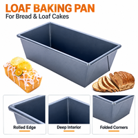 Moule à pain rectangulaire en acier au carbone antiadhésif de couleur personnalisée avec bord roulé, conception à chauffage uniforme et compatible four pour la cuisson du pain