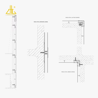 Système de panneaux muraux en aluminium pour l'intérieur, conçu pour la décoration d'architecture moderne, avec une structure légère et durable