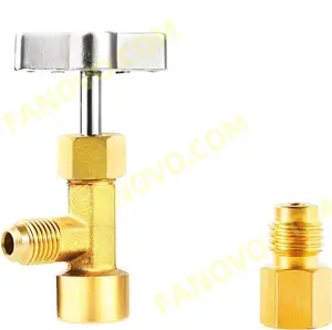 Non Self Sealing R134a Kan Tik Valve Koelmiddel Dispenser Tool Met Tank Adapter Voor Ac Auto Charing Slang