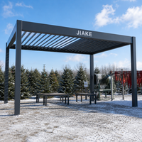 Pergola en aluminium Jiake 6063-T5 avec toit à lames motorisées pour arbre de Noël, ferme, terrasse, patio, espace extérieur, gazebo, pavillon