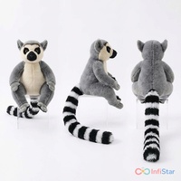 Peluche réaliste Lémur à queue longue, jouet en peluche doux et réaliste pour enfants, cadeau idéal