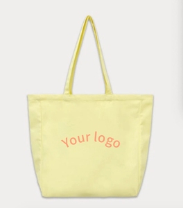 Bolsa de Compras de Lona de Algodón Natural Resistente con Asas de Cuerda y Diseño de Puntos, Personalizable para Boutique - Product Image 1