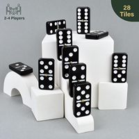 Ensemble de dominos noirs vierges avec étui de présentation personnalisé pour cadeau d'entreprise, marque privée, vente en gros et revente