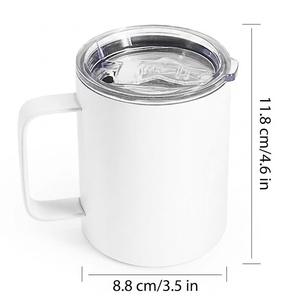 Individuelles Logo 12oz Edelstahl Weiße Sublimations-Weihnachts-Kaffeetassen mit Henkel, Strohhalm-Set und Plastikdeckel für Reisen - Product Image 3