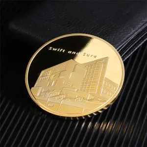 Moneda de Oro chapada en Metal, recuerdo de diseño personalizado, hecho en fábrica