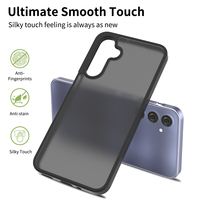 Coque de téléphone bleue mate au toucher soyeux, effet peau, Fundas Samsung A16 A17 A26, TPU PC hybride, antichoc, coque de téléphone portable personnalisée