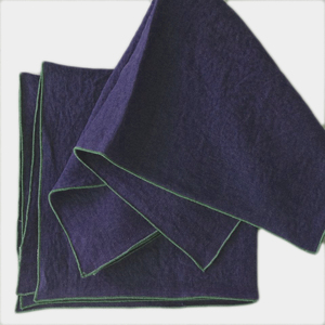 Couleur marine 100% serviette en lin en gros pierre lavé ajourés cocktail napperons - Product Image 1