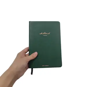 Caderno de couro PU sem data para agenda, agenda diária personalizada durável com conteúdo e layout A4 A5 com agenda