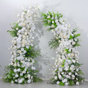 D-HOA058 Artificial hydrangea horn flower arch greenery horn flower arch backdrop pink horn flower arch wedding silk for decor - Product Image 4