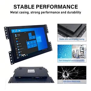 Moniteur tactile à cadre ouvert intégré de 10.1 pouces Panneau HD 1280x800 Boîtier en métal capacitif à 10 points pour les entreprises Usine fournie USB - Product Image 4