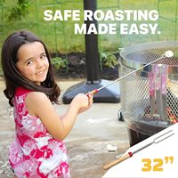Bâtons télescopiques pour barbecue en gros, fourchettes de cuisson en acier inoxydable avec manche en bois pour pique-nique et camping
