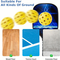 Balles de pickleball d'extérieur en TPE vert/jaune, légères, haute élasticité, design 74 mm à 40 trous, durables pour l'entraînement et le divertissement