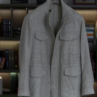 Nouvelle Collection 2026 – Veste Safari Unisexe 100 % Laine Hiver, Col Montant, Gris Kaki, Manteau Décontracté Utilitaire en Tissu Premium
