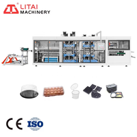 Mesin Thermoforming Servo Motor Otomatis Penuh Kecepatan Tinggi untuk Wadah Makanan Dinding Tipis PS/PVC/PP/PET/HIPS, Alas Dessert, dan Tray