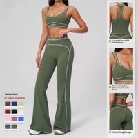 Ensemble de yoga et de fitness pour femme : Leggings taille haute, haut de sport à manches courtes, soutien-gorge de sport de haute qualité