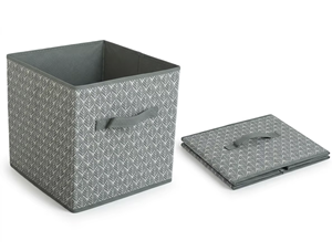 Contenedor de Almacenamiento Apilable de Tela Gris con Tapa - Tablero Extra Grueso de 2.5mm, Organizador de Ropa de Tela Virgen Inodora <span class=keywords><strong>para</strong></span> Armario - Product Image 5