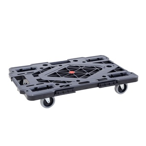 Black Plastic Stackable Platform <b>Cart</b> With Four <b>Wheels</b> For Storage Use - Product Image 5