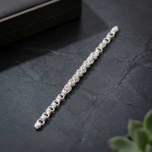 Men's Stylish Sterling <b>Silver</b> 35g Fine <b>Charm</b> <b>Bracelet</b> Trendy Accessory - Product Image 4