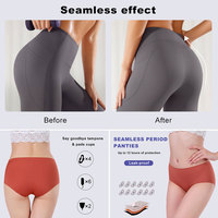 Culottes menstruelles sans couture, anti-fuites, en coton biologique à 4 couches, discrètes, pour adolescentes