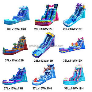 <span class=keywords><strong>Toboggan</strong></span> <span class=keywords><strong>aquatique</strong></span> gonflable géant pour enfants et adultes sur le thème de l'Hawaï, pour fêtes sur la plage, avec piscine - Product Image 6