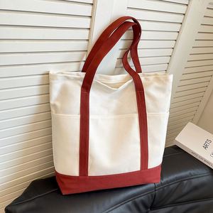 Design Stylish Boat Tote With an External Pocket, Top Zipper Closure, Daily Essentials Reusable Custom Canvas Bag - Product Image 2