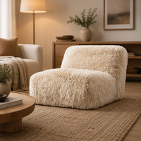Salon personnalisable luxe chaise pivotante en peau de mouton chambre tissu confort intérieur classique meubles