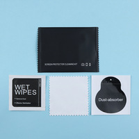Kit alat pembersih pelindung layar kecil, Set alat instalasi pelindung kaca layar penyerap debu kering dan basah untuk Jam