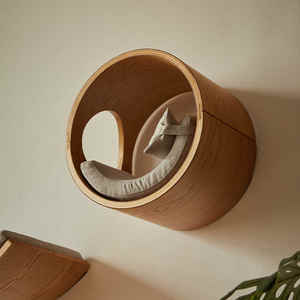 Katı ahşap kedi yatak ve tırmanma ahşap çatkı duvar monte güneş mağara yıl boyunca kullanım alanı tasarrufu tasarımı ile karton ambalaj - Product Image 3