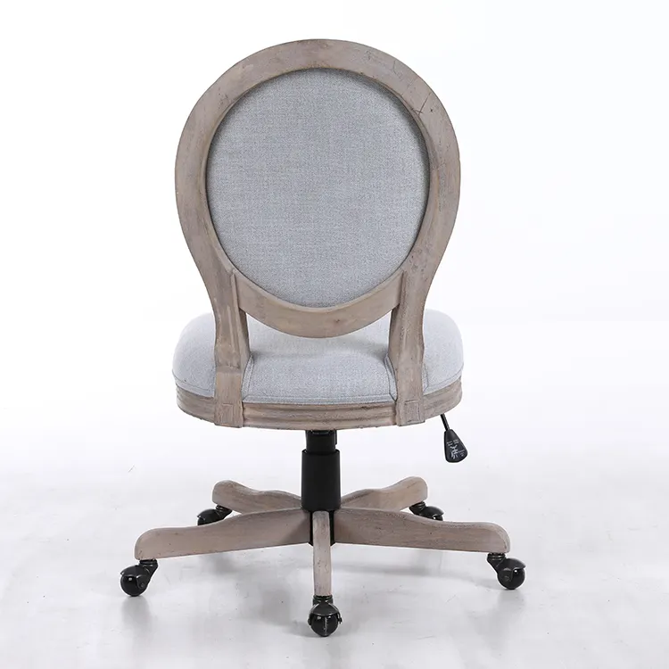 Офисное кресло 5KS20501, вращающееся кресло из серой ткани, регулируемое кресло для чтения в скандинавском стиле, дерево