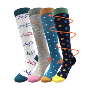Bas de contention pour infirmières, tricotés sur mesure, design tendance, prix de gros, hauteur genou, 20-30 mmhg, chaussettes pour femmes - Product Image 6
