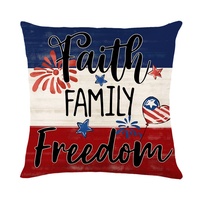 Housse de coussin personnalisée 4 juillet en stock, motif drapeau USA, prête à être expédiée et décor patriotique personnalisé pour fête