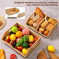 Panier de rangement empilable en bambou pour comptoir, organisateur de cuisine rectangulaire pour fruits, légumes, pain, garde-manger, vente en gros, OEM personnalisé